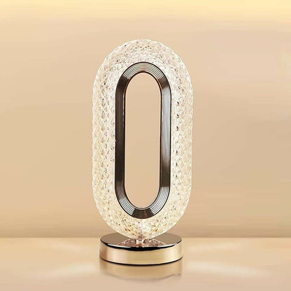 Crystal Oval Touch Table Lamp with 3 Light Modes & Dimming