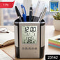 Multifunction Digital Calendar Desk Clock With Pen Holder (1 Pc)