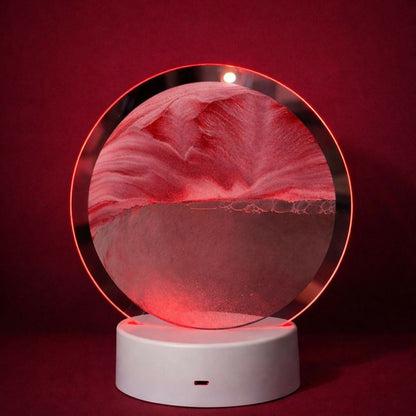 Round Sand Art LED Table Lamp Decorative Night Light