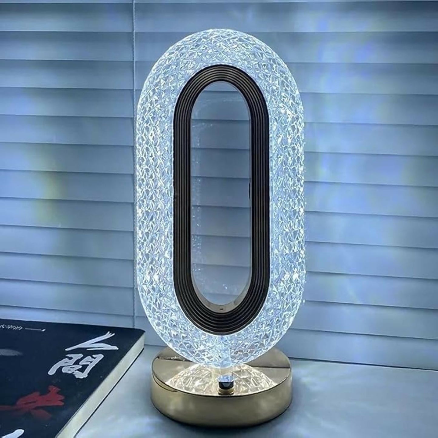 Crystal Oval Touch Table Lamp with 3 Light Modes & Dimming